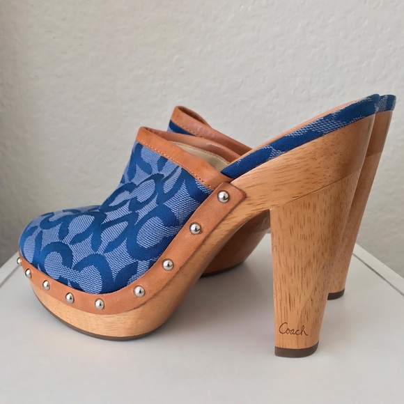 Coach Shoes - NEW Coach Wooden Platform Mules